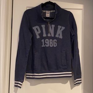 PINK 1986 navy blue quarter zip (size M)